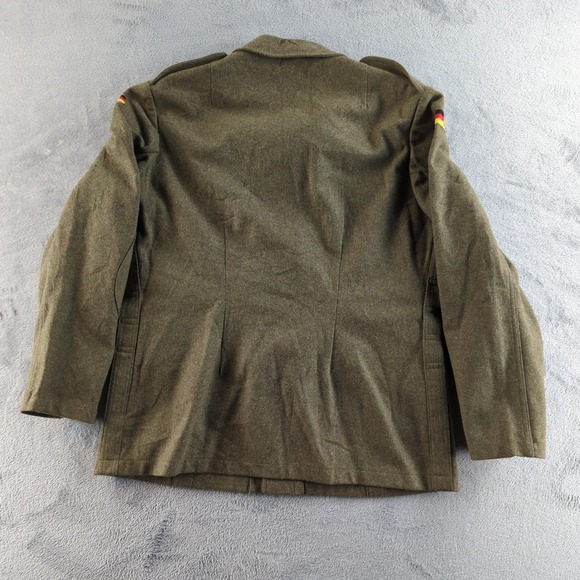 Vintage 80s German Military Field Jacket Mens Large Green Wool Bundeswehr Coat - Picture 6 of 10